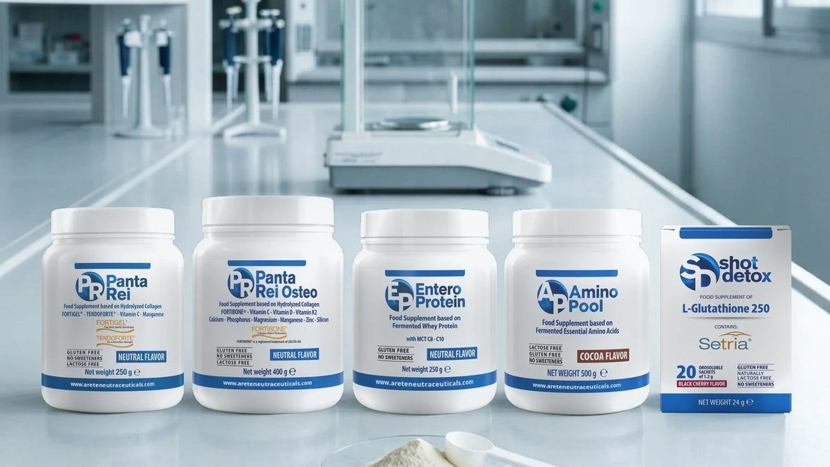 Chi produce Areté: i cinque prodotti sul bancone di un laboratorio